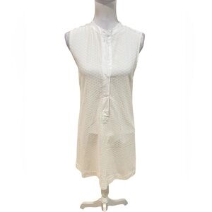Equipment femme sleeveless silk eyelet lace lightweight off white dress sz small